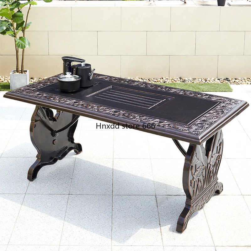 Garden tea table and chair combination outdoor rain and sun protection tea table