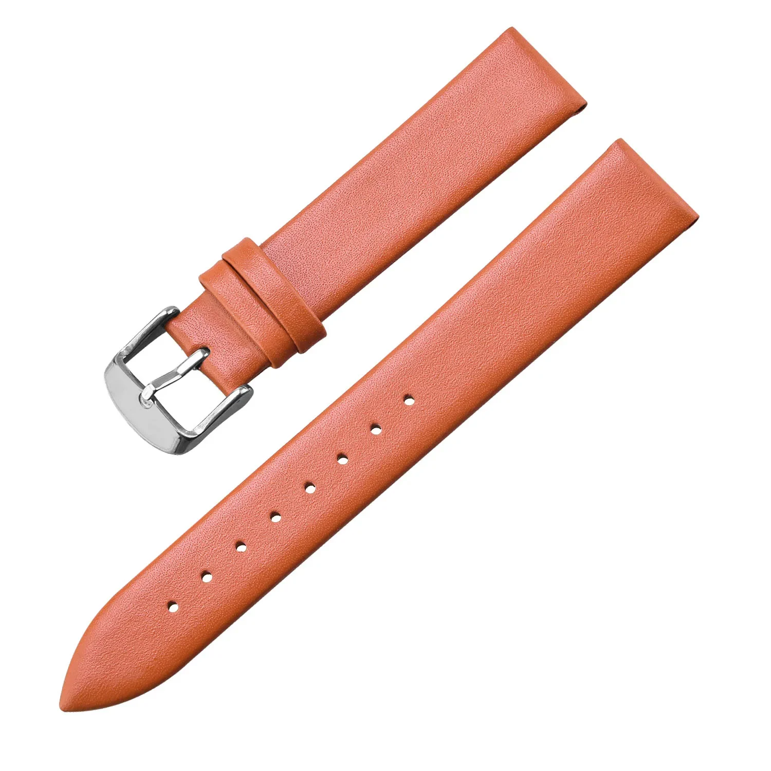 Kalbsleder-Uhrenarmband, 12 mm, 14 mm, 16 mm, 18 mm, 20 mm, 22 mm, echtes Leder-Uhrenarmband mit silberner Dornschließe