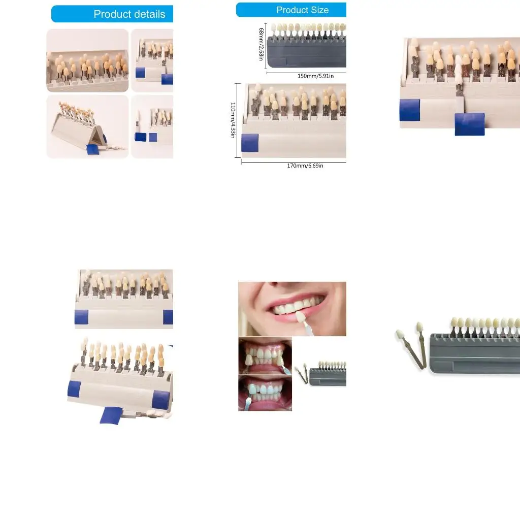  Dental  Bleaching Shade Guide Comparison Board 16/29 Color Whiten Comparing
