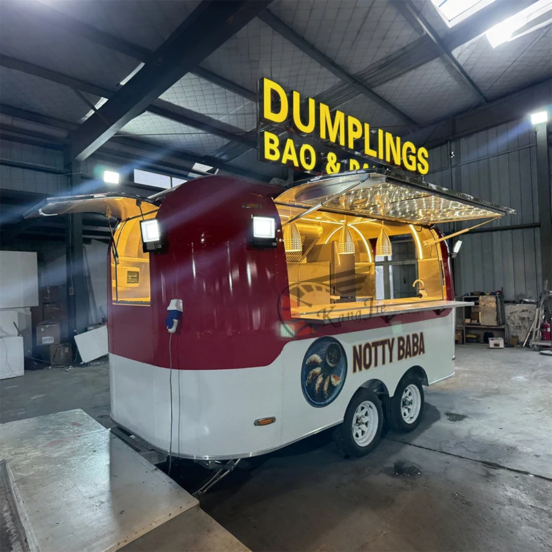 Customizable Fully Equipped for Airsstream Mobile Food Truck New Condition Fast Food BBQ Ice Cream Kitchen Trailer 220v Sale
