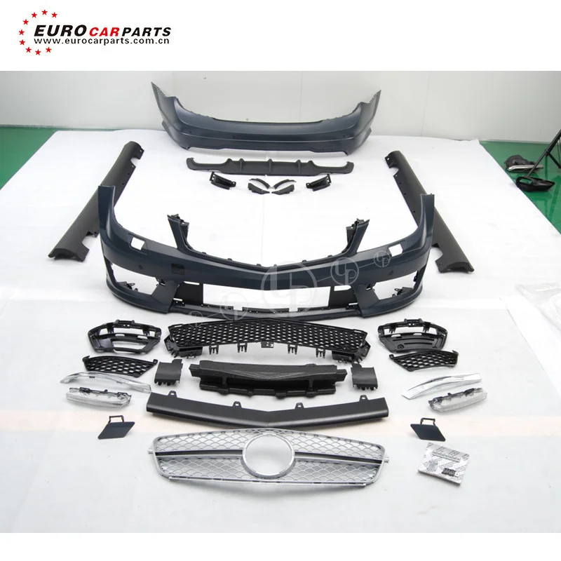 body kit C class W204 C63 MC style 4 door type PP include front bumper rear bumper side skirts front grille kit