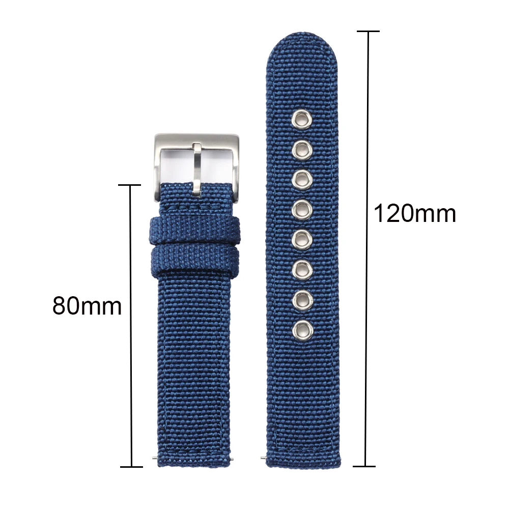 18mm 20mm 22mm High Quality Nylon Canvas Watch Strap Quick Release Sport Bracelet for Seiko for Samsung Galaxy Watch42 46mm Band