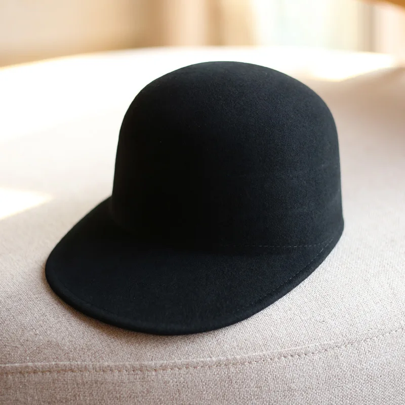Sombreros Fedora de lana con letra M para mujer, gorras ecuestres clásicas de cúpula, gorra de béisbol cálida para exteriores, sombrero de Caballero de moda, nuevo, Invierno