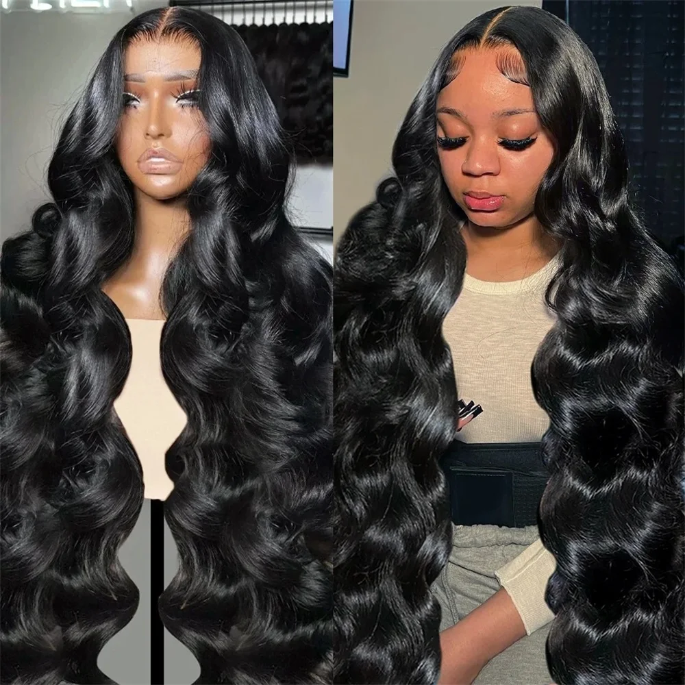 HD Transparent 13x4 13X6 Body Wave Wave Lace Front Wig 30 32 34Inch Water Wave 360 Lace Frontal Human Hair Wigs For Black Women