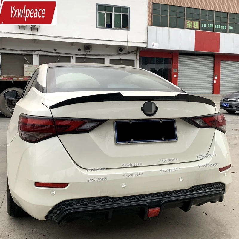 

For Nissan Sentra SYLPHY 2020 2021 2022 Spoiler ABS Plastic Primer Color Car Tail Wing Rear Trunk Lip Spoiler