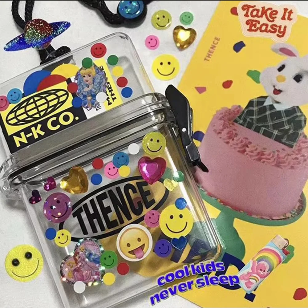 Various Colors Chain Neck-hung Cigarette Case Plastic Transparent Portable Anti-Pressure Lighter Storage Travel Club Storage Box