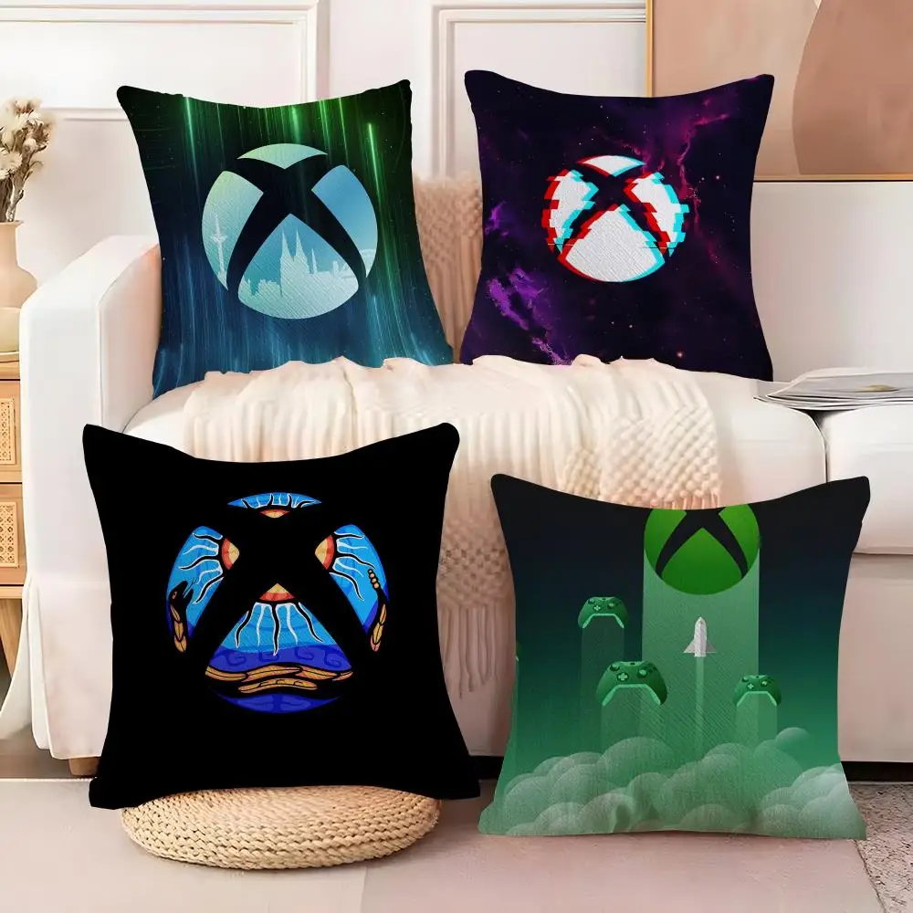 X-XBox Double-sided Cushion Cover Soft Plush Fabric Double-Sided Printed Sofa Cushion Cover for All Seasons Home Decor Gift