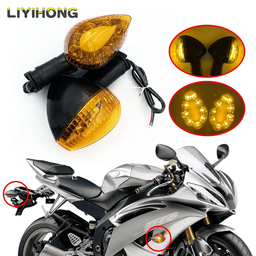 LED Turn Signal Light For YAMAHA MT07 Tenere 700 XJ6 FZ6 MT09 Tracer 900 MT10 MT03 FZ25 Motorcycle Flashing Directional Flasher