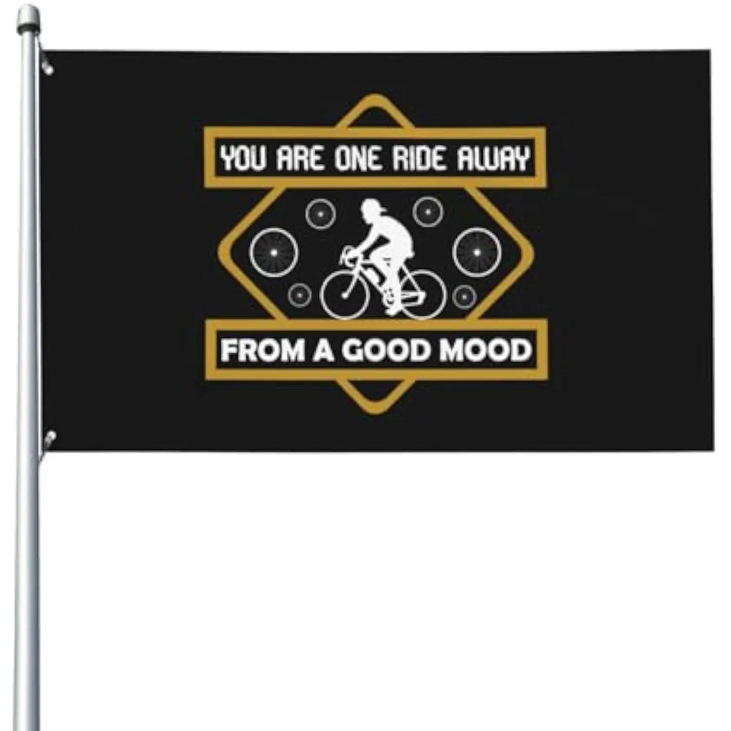 Bicycle Riding Quote Flag Lightweight Polyester Garden Outdoor Decor You Are One Ride Away From A Good Mood