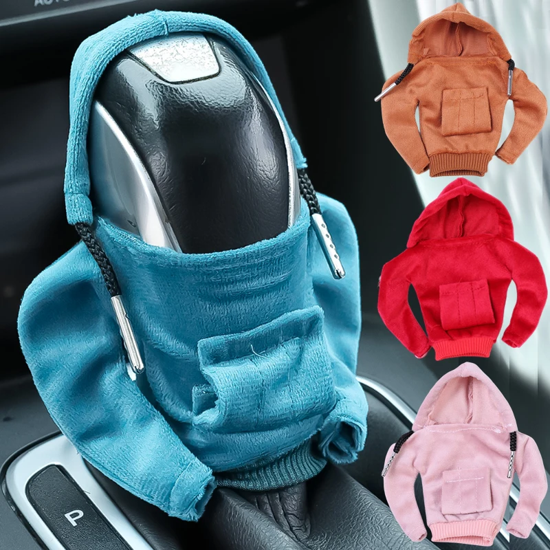 

Fashion Hoodies Car Gear Shift Knob Cover Manual Handle Gear Shift Decor Hoodie Covers Automatic Car Interior Accessories