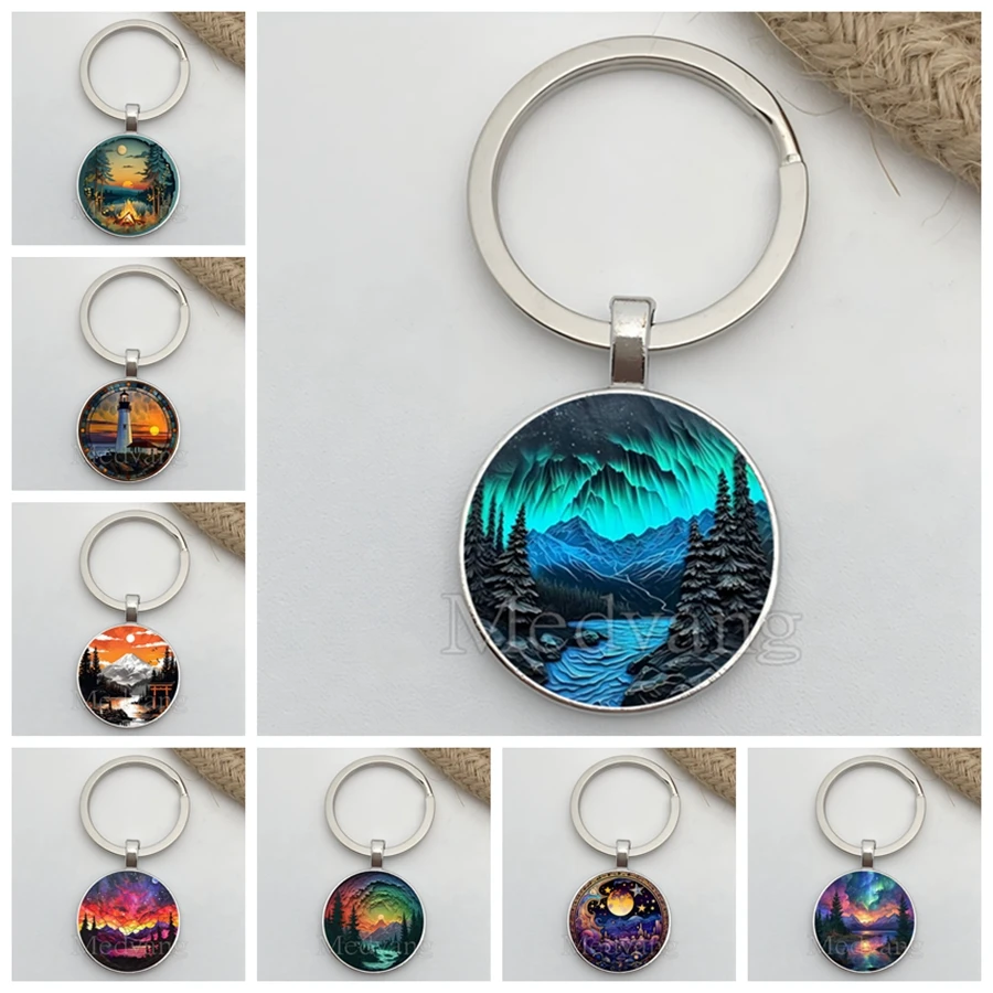 Брелок-для-ключей-с-природными-пейзажами-на-2025-горы-реки-закаты-озера-леса-стеклянный-брелок-для-ключей-«Любовь-для-природы»-мужской-и-женский-брелок-для-ключей