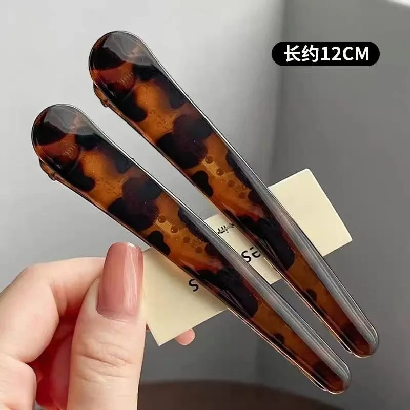 

Заколка для волос с леопардовым принтом большого размера, универсальная заколка для челюсти в виде утконоса, сильная фиксация для женщин, укладка на затылке или боковой челки