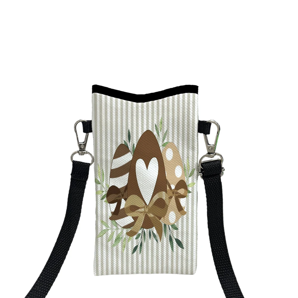 

Rabbit Bow Love Phone Pouch with Lanyard, Exquisite Pattern Print Crossbody Bag Shoulder Bag Mobile Phone Case12.18