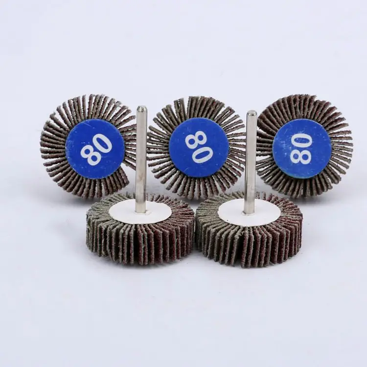 5Pcs 80#Grit Sanding Disc Sandpaper Flap Wheel Set Handle Shutter Polishing Head Mandrel Buffing Rotary Tools Dremel Accessories