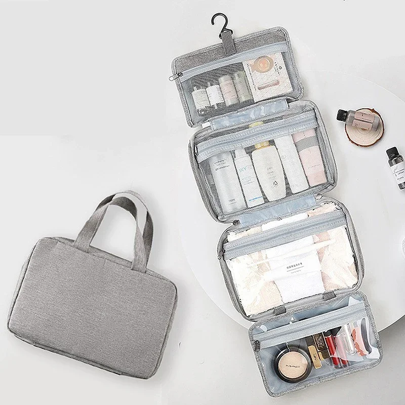 

Waterproof Hanging Hook Toiletry Bag Large Folding Handbag Travel Makeup Cosmetic Razor Storage Organizer Case Bathroom Supplies