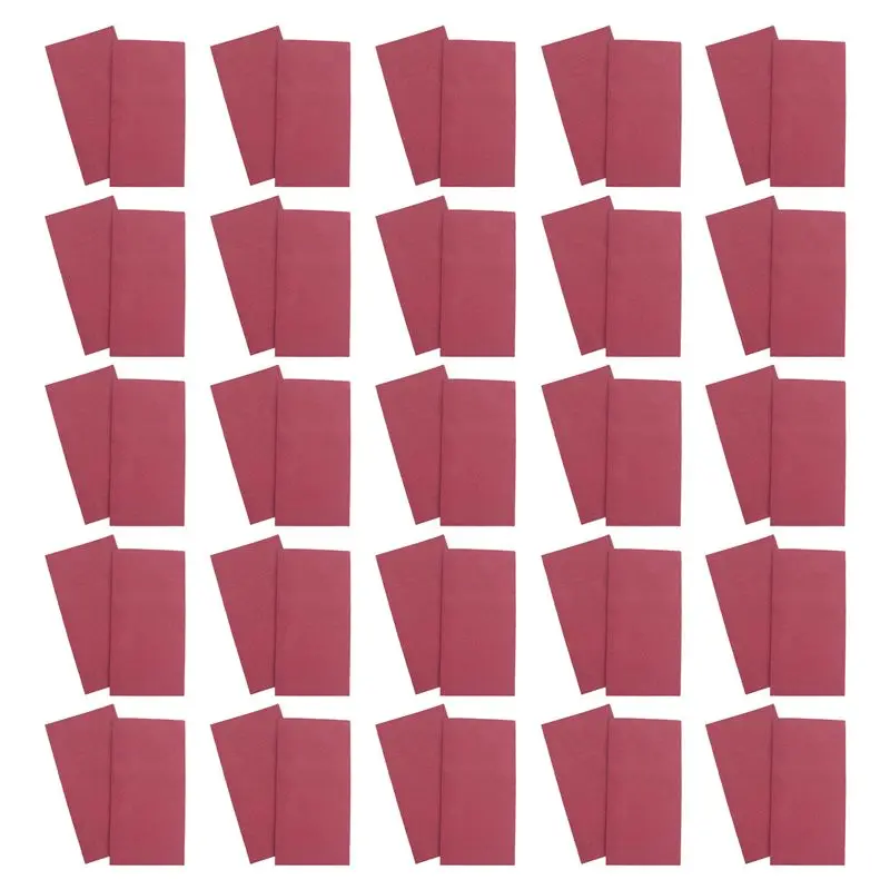 

50PCS Disposable Dinner Napkins With Built-In Flatware Pocket,Prefolded Cloth Like Paper Napkins For Wedding Party Red Durable