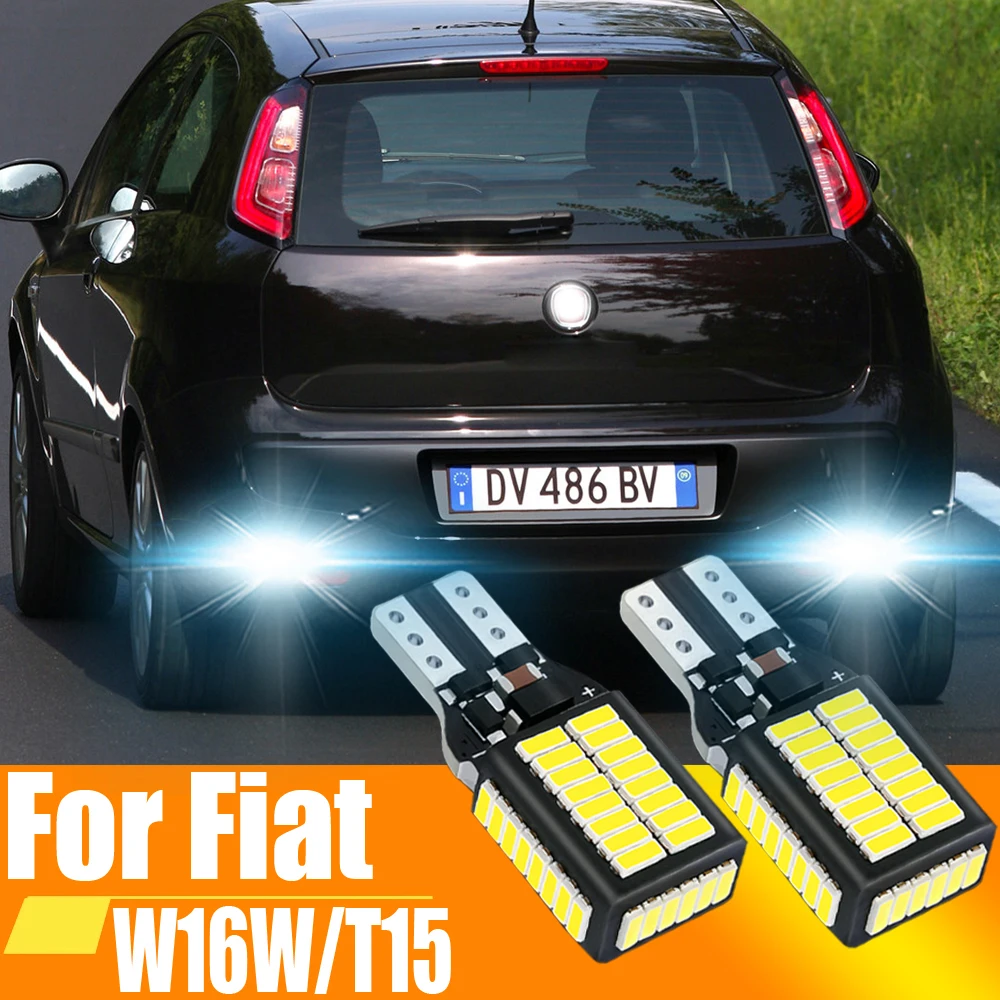 

2pcs W16W T15 921 912 LED Canbus Reverse Light Bulbs On Cars Vehicles White 6000k Back Up Lamp For Fiat Punto Evo 500 500c Tipo