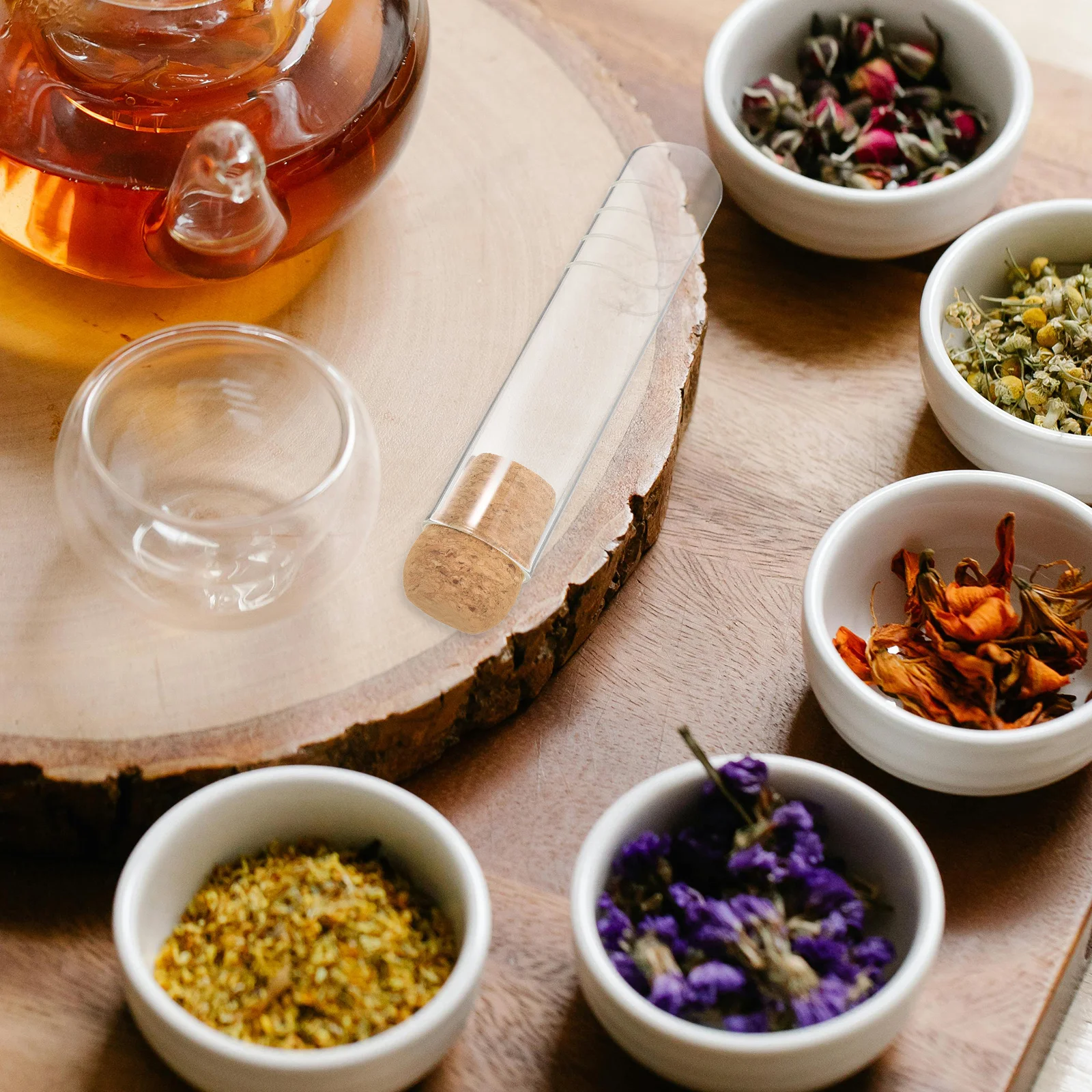 

6Pcs Glass Tea Infuser Strainer Soft Cork Stopper Reusable Filter for Loose Leaves Brewing Tea Cup Office Home