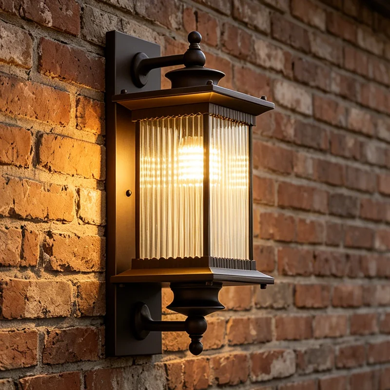 Retro Zewnętrzne Wodoodporne Lampy Ścienne Oświetlenie Ogrodowe w Stylu Europejskim Korytarz Balkon Zewnętrzna Ściana Lampa na Werandę Domową