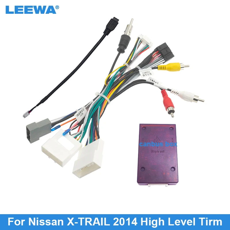 

LEEWA Car 16pin Audio Wiring Harness With Canbus Box For Nissan X-TRAIL Aftermarket Stereo Installation Wire Adapter