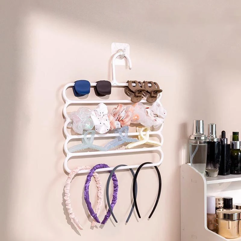 1PC Wall Hanging Hair Claw Storage Rack 5-Layer Headband Holder Hats Socks Hanger Caps Storage Organizers