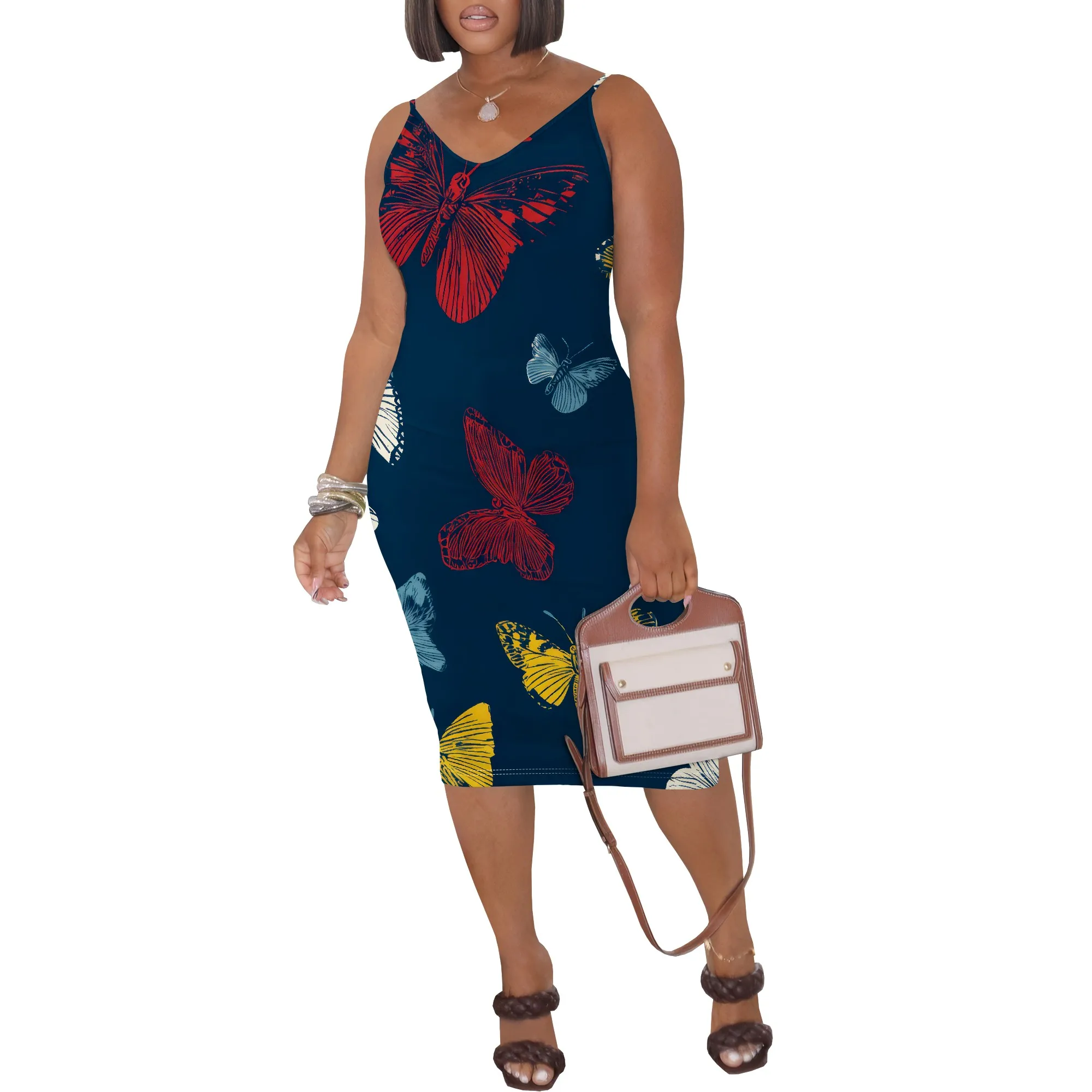 Women's Sexy Bodycon Tank Dress Sleeveless Basic Midi Club Dresses