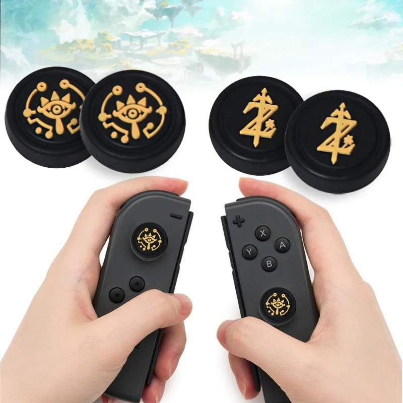 4 sztuki dla Nintendo Switch Joycon Cap Rocker Caps Cover NS Lite Etui ochronne Silikonowa nakładka na przycisk kciuka Akcesoria Switch Zelda