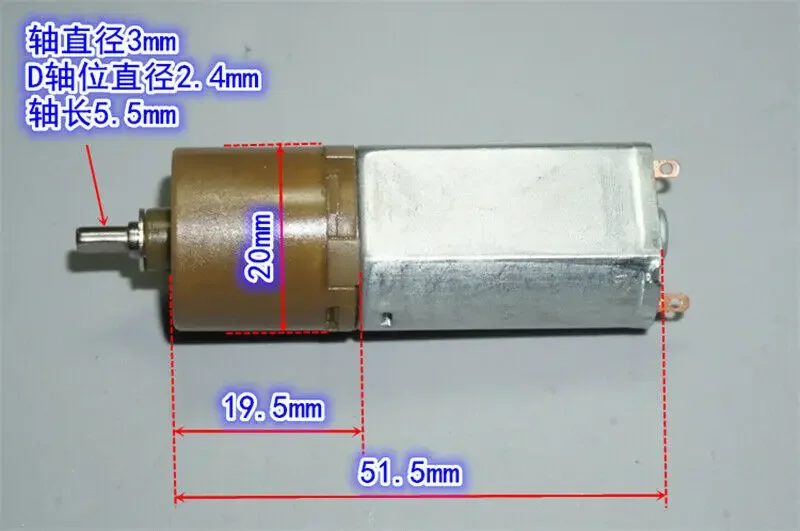 Micro 180 Planetary Gear Motor DC 3V-6V 51RPM Slow Speed Large Torque For Robot/ Car