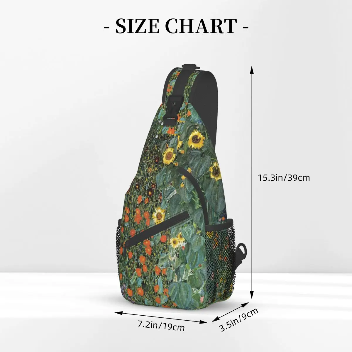 Gustav Klimt The Sunflower Crossbody Sling Bag stampato Chest Bag zaino a tracolla Daypack per l'escursionismo pacchetto di sport all'aria aperta