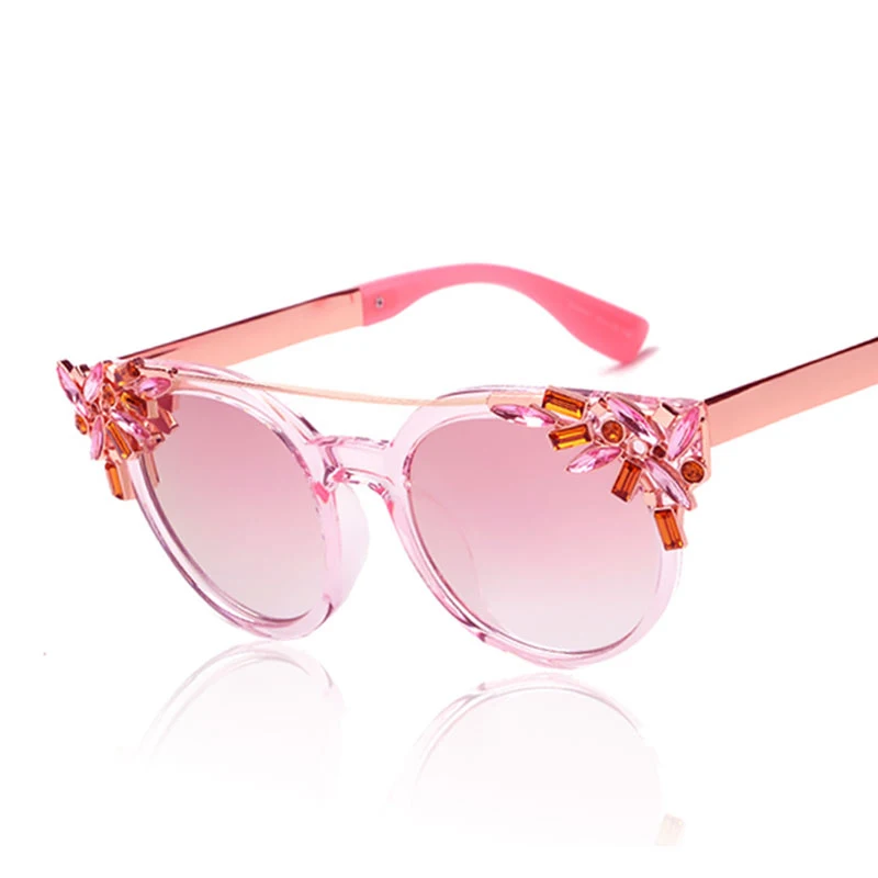 Luxury Sunglasses High Quality Brand Designer rhinestone Vintage Women Sun Glasses Cat Eye Fashion Party UV protection