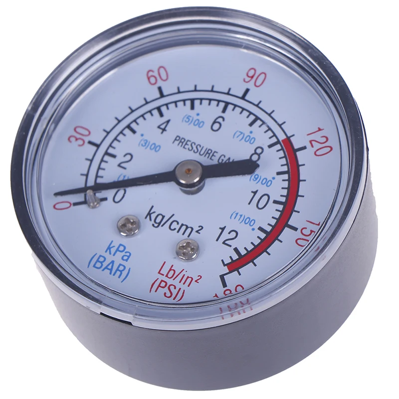 Bar Air Pressure Gauge 13mm 1/4 BSP Thread 0-180 PSI 0-12 Manometer Double Scale For Air Compressor