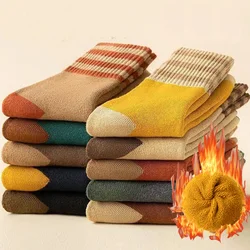 10 Pair Fashion Stripe Keep Warm Socks Women Cashmere Thick Winter Terry Air conditioning Floor Socks Female Soft Comfortable
