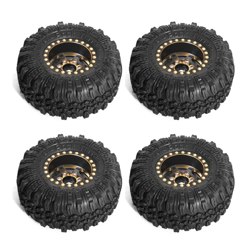 1.0 Inch Metal Wheels With Tires Upgrade Hub Tyre Set For 1/18 RC Car Traxxas TRX4-M Defender Bronco SCX24 RC Parts