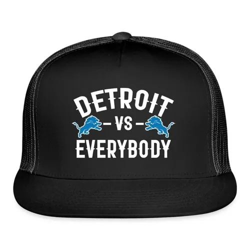 Detroit VS Everybody Schwarze Trucker-Mütze, Kappe für Erwachsene
