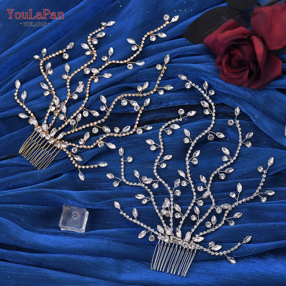 YouLaPan HP481 Fashion Bridal Tiara Rhinestone Wedding Head Piece Bride Side Comb Wedding Hair Accessories Women Girl Headwear