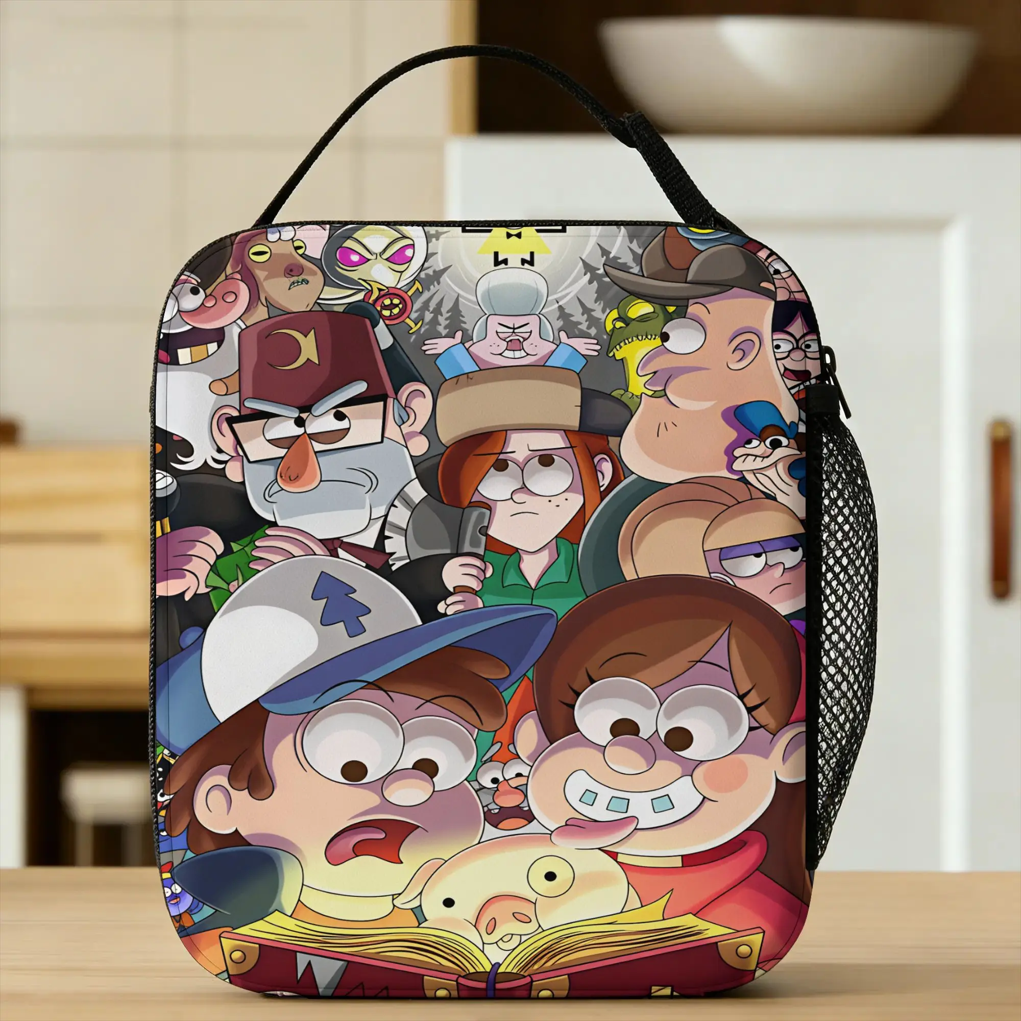 Mabel Lunch Bag G-Gravity Falls Vintage Lunch Box For Unisex Travel Portable Cooler Bag Waterproof Print Thermal Tote Handbags