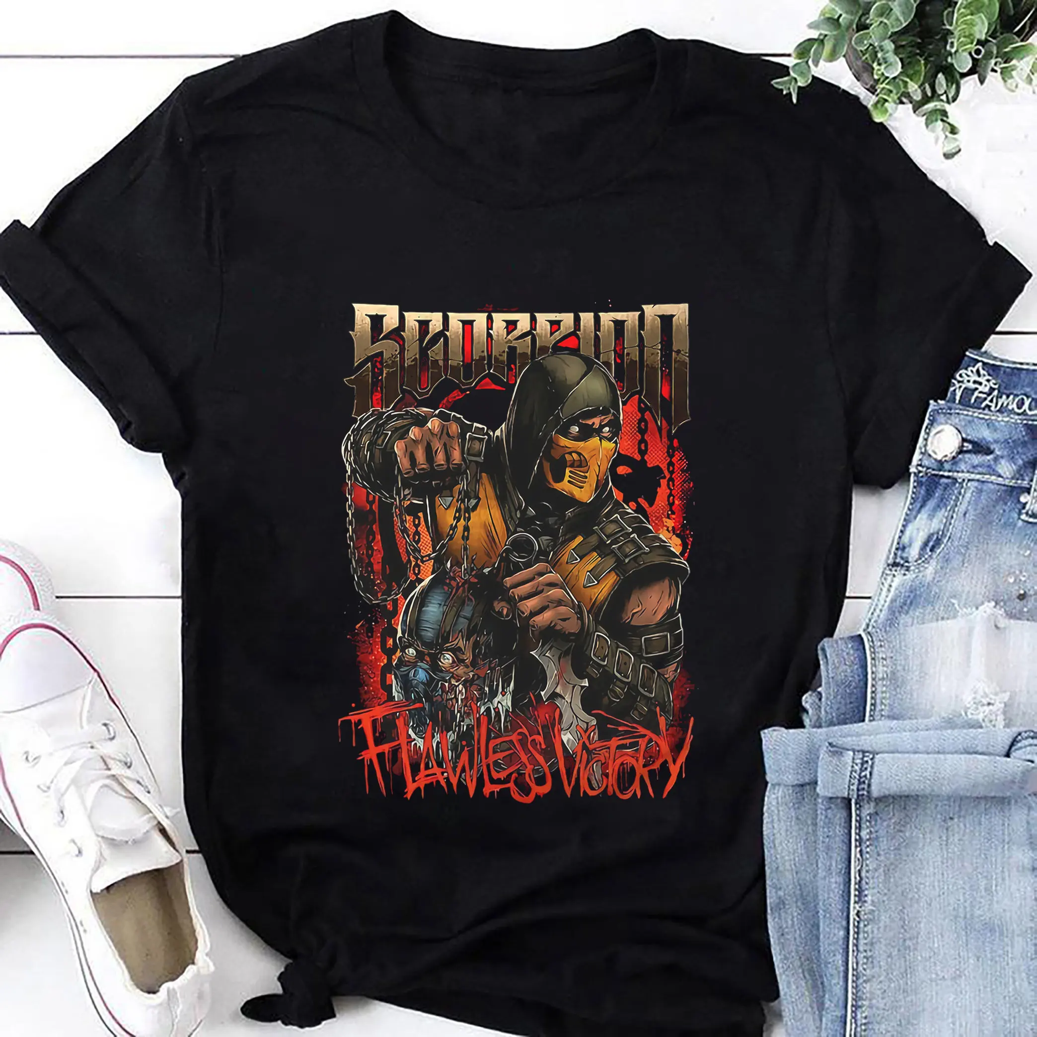 Mortal Kombat Scorpion Flawless Victory T Shirt Fan s Game