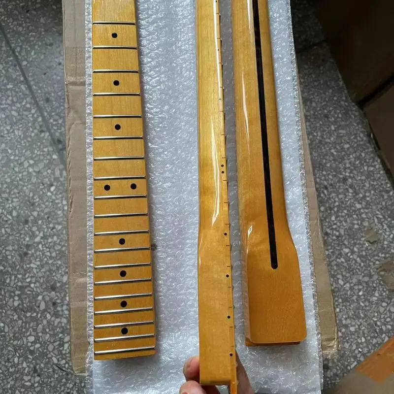 1Pcs Yellow Maple Wood Electric Guitar Neck Professional Replacement Diy General Accessory for Guitar Musical Instrument