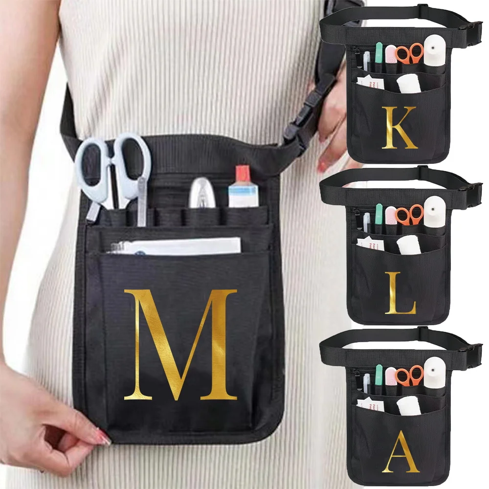 

Nurse Waist Pocket Medical Supplies Storage Pack Letter Series Adjustable Strap Nurse Multi Pocket Waist Bag Tool Organizer