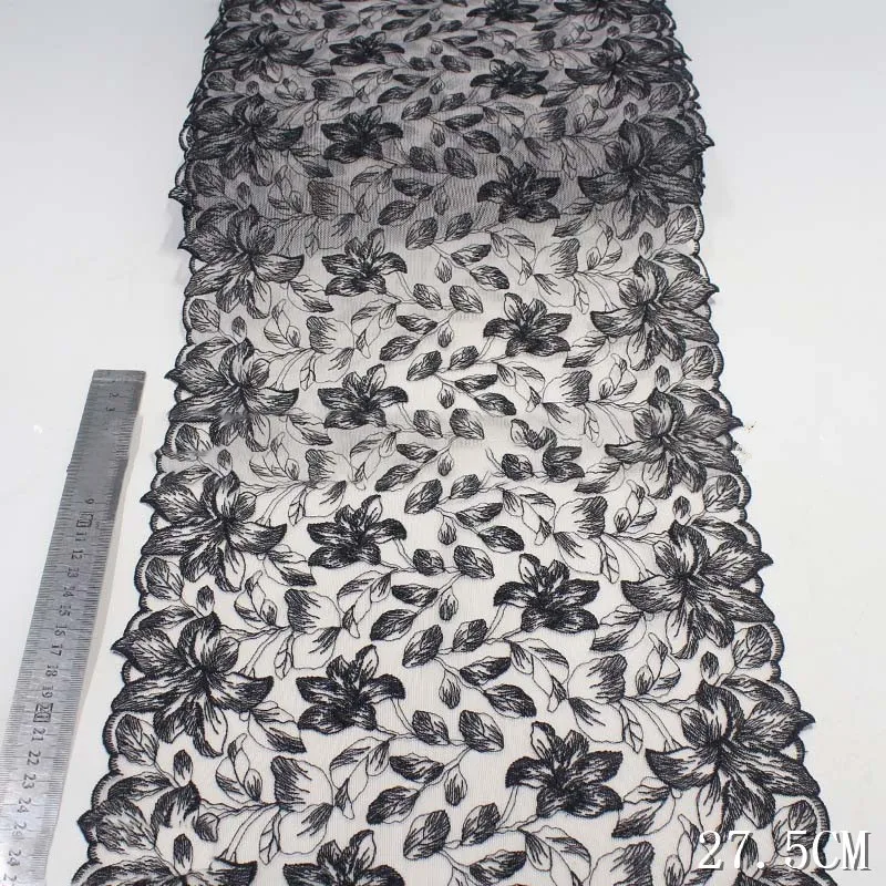 31Yards Bilateral Black Lace Trim Fabulous Embroidered Retro Lace Bridal Lace Costume Curtain Tablecloth Doll Supplies