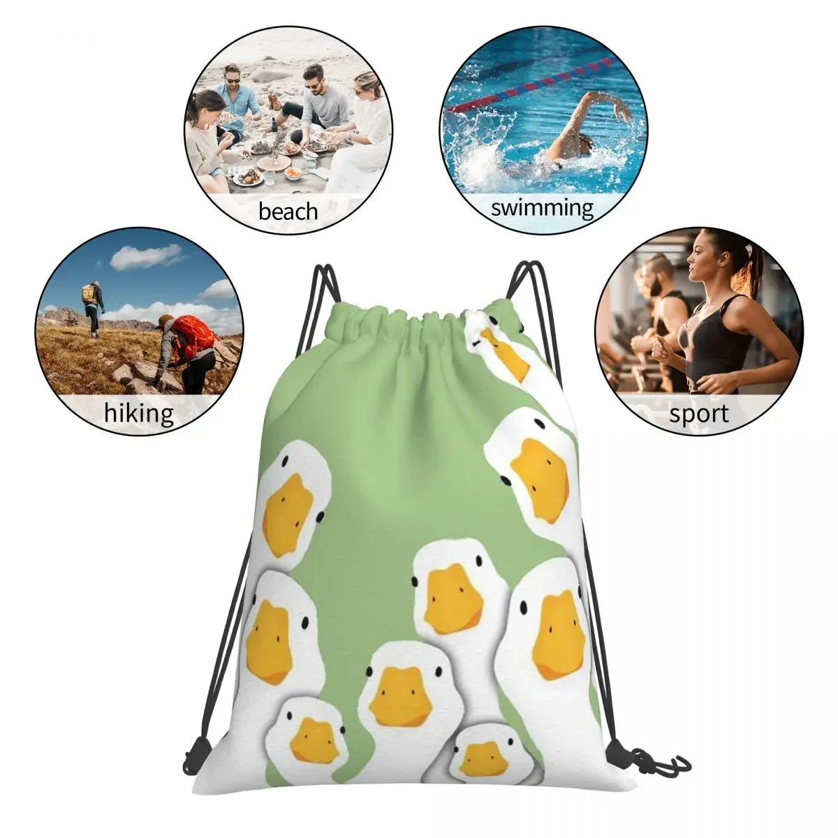 حقائب ظهر على شكل حيوانات أوزة شعبية كرتونية متعددة الوظائف حقائب برباط محمولة حقيبة أشتات حقائب كتب للطلاب والرجل والمرأة