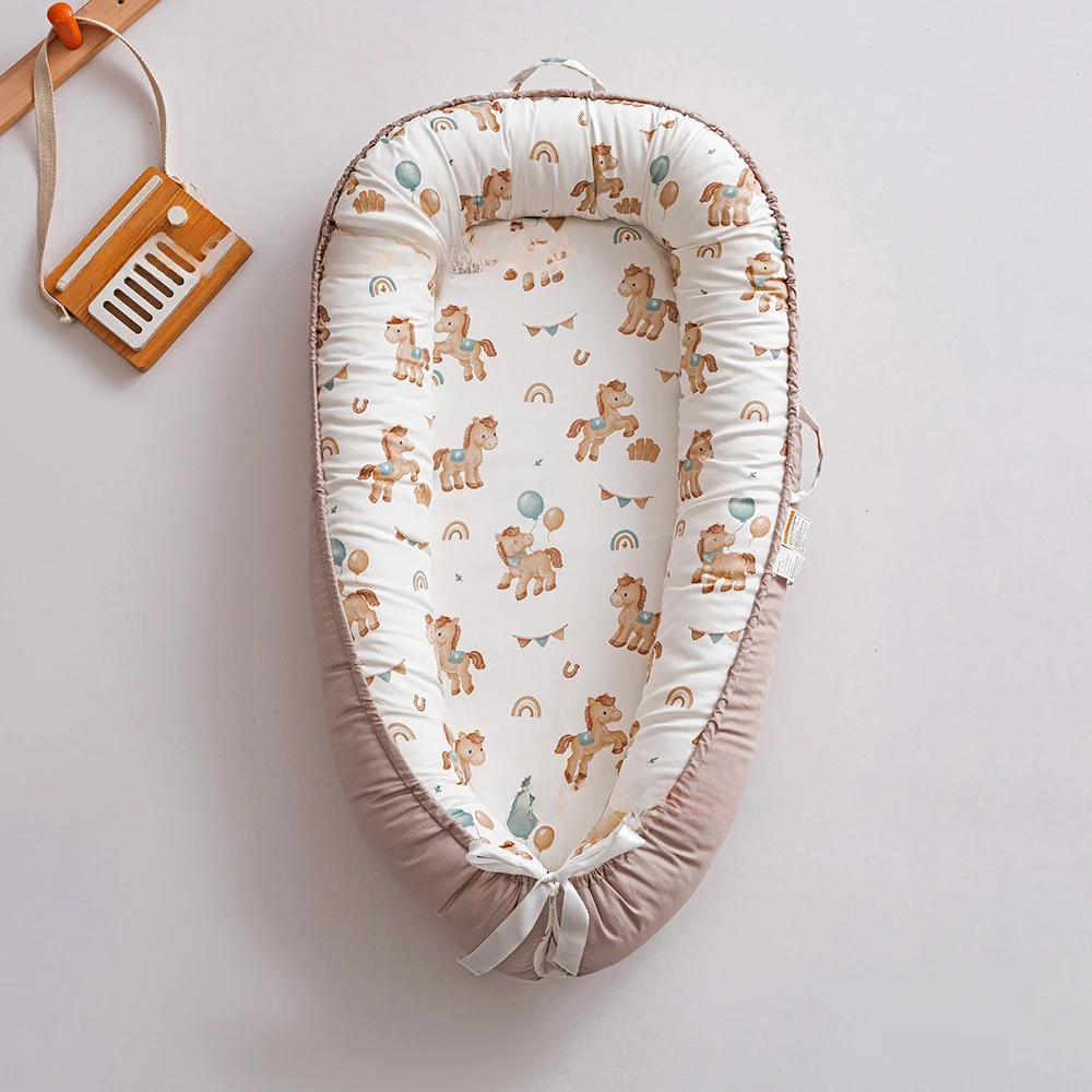 Infant Newborn Baby Lounger Portable Baby Nest Bed for Girls Boys Cotton Crib Toddler Bed Baby Nursery Carrycot Co Sleeper Bed