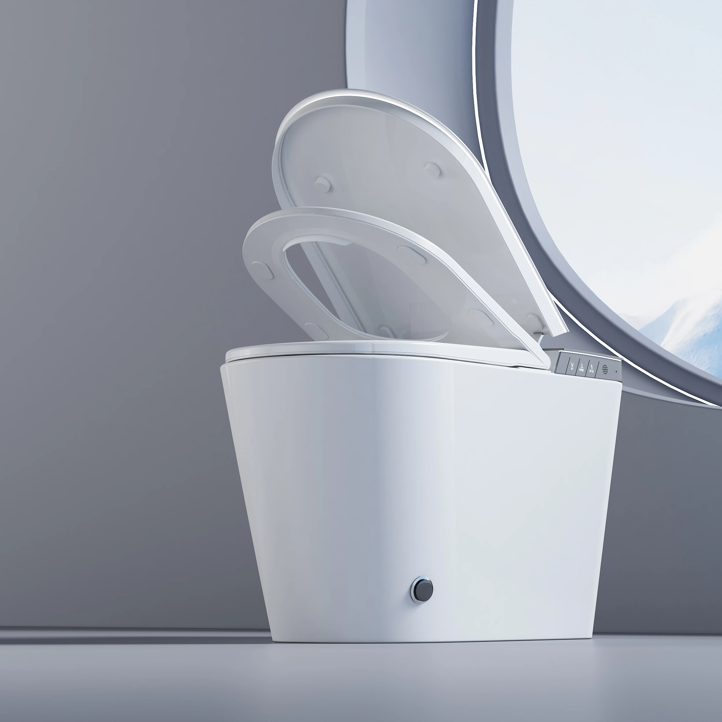 الراقية الحمام الاستشعار التلقائي صدفي المرحاض مقاوم للماء السيراميك المراحيض الذكية #4