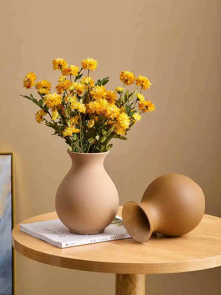 

New Chinese Style Ceramic Vase Flower Creative Desktop Home Decor Dried Flower Arrangement Vases Simple Living Room Decoration