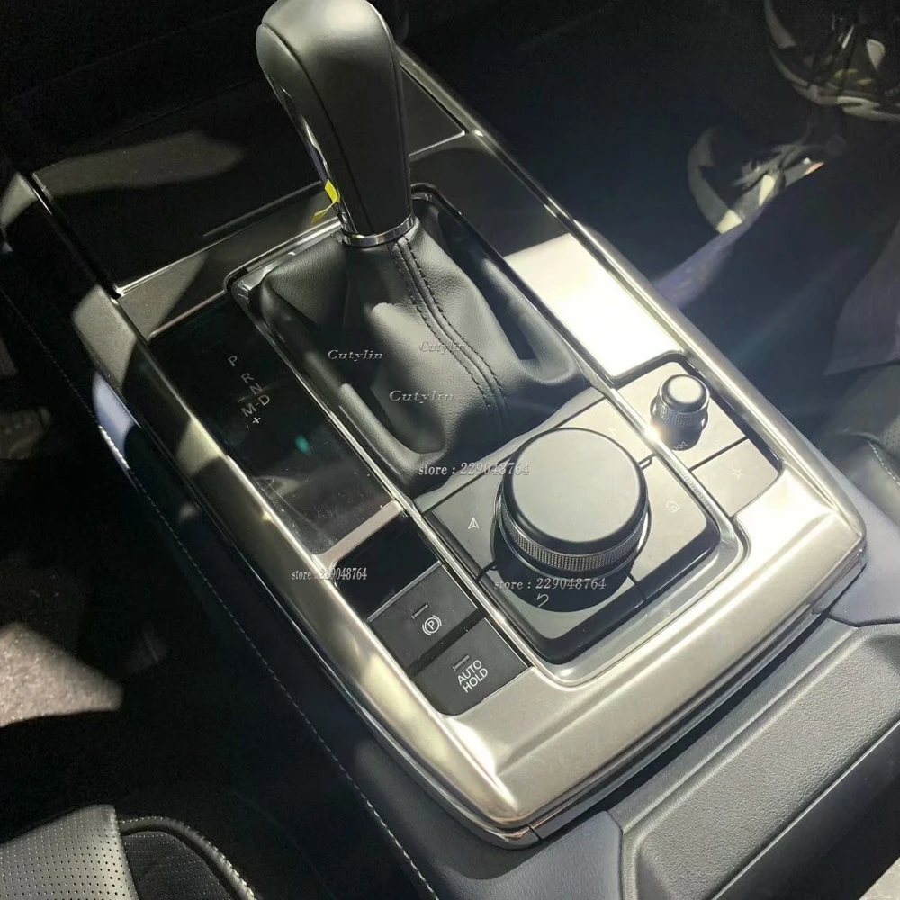 For Mazda Cx-30 Cx30 2020-2022 2023 Stainless Black Console Gear Panel Frame Console Gear Shift Panel Cover Trim Accessories