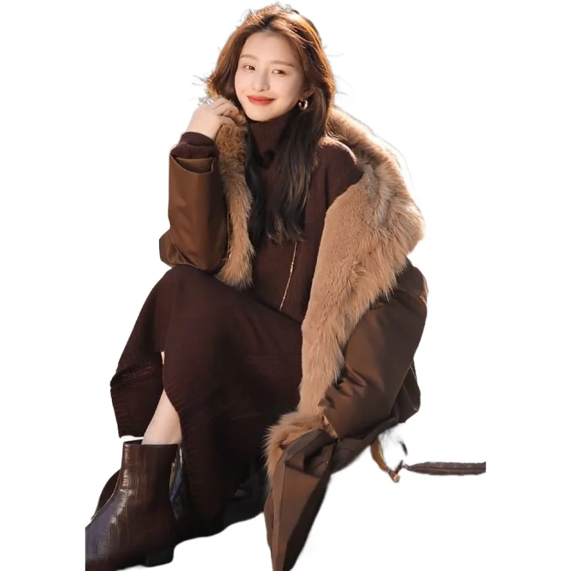 

High-end Imitation Fox Fur Coat Women's Autumn and Winter New High-end Medium and Long Fur Coat Age Reducing Casual Loose Jacket
