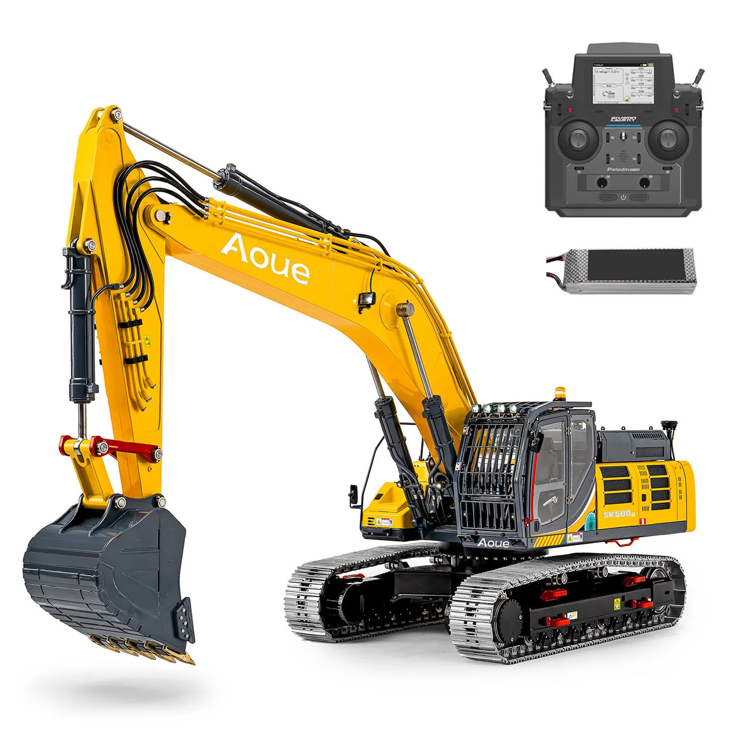 

Toys Metal LESU 1/14 RC Hydraulic Tracked Excavator SK500 Remote Control Digger 6CH Valve Trucks Cars Motor Light System Machine