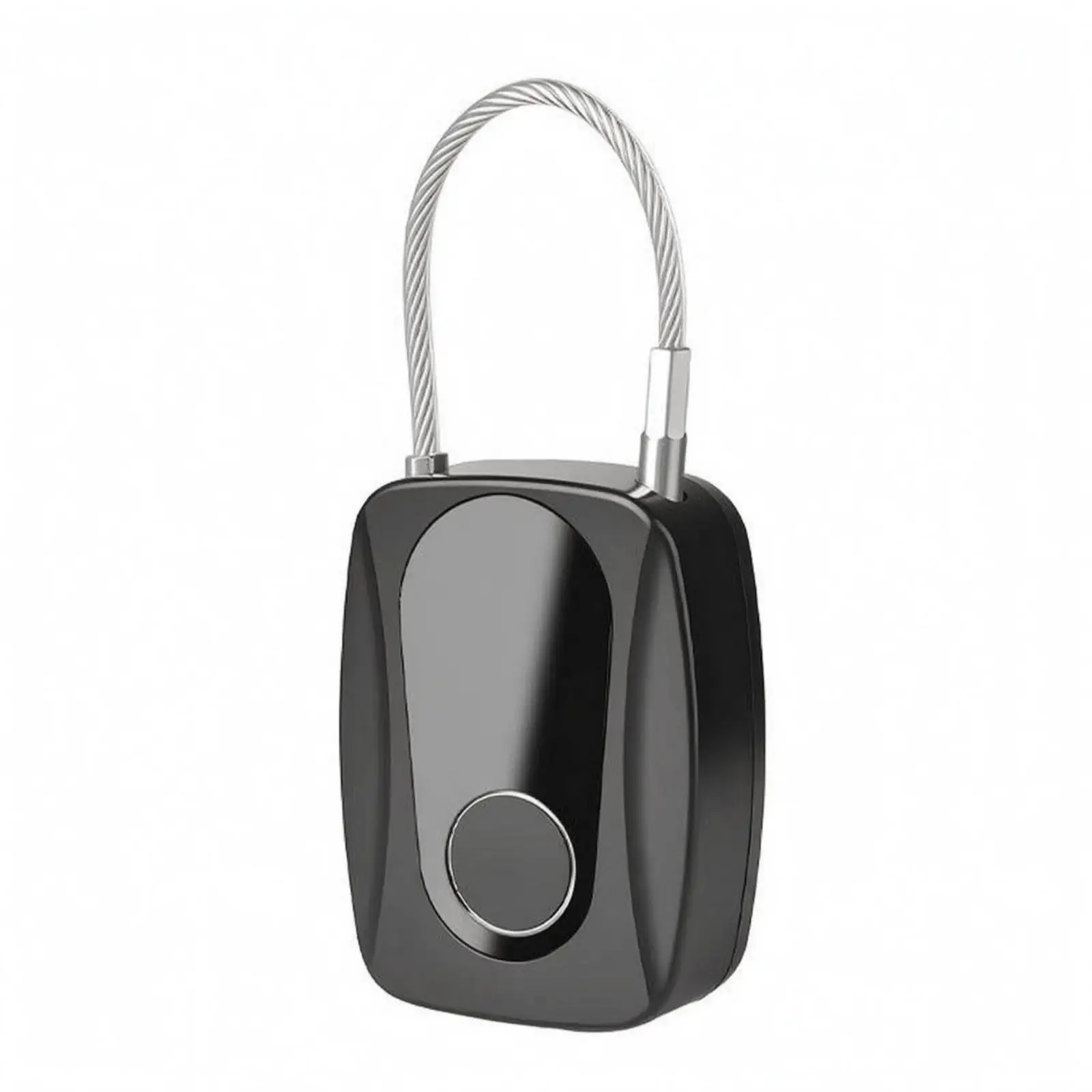 Touch-Based Padlock Universal Charging Port Charging Biometric Padlock Curved Steel Shackle Security Hardware
