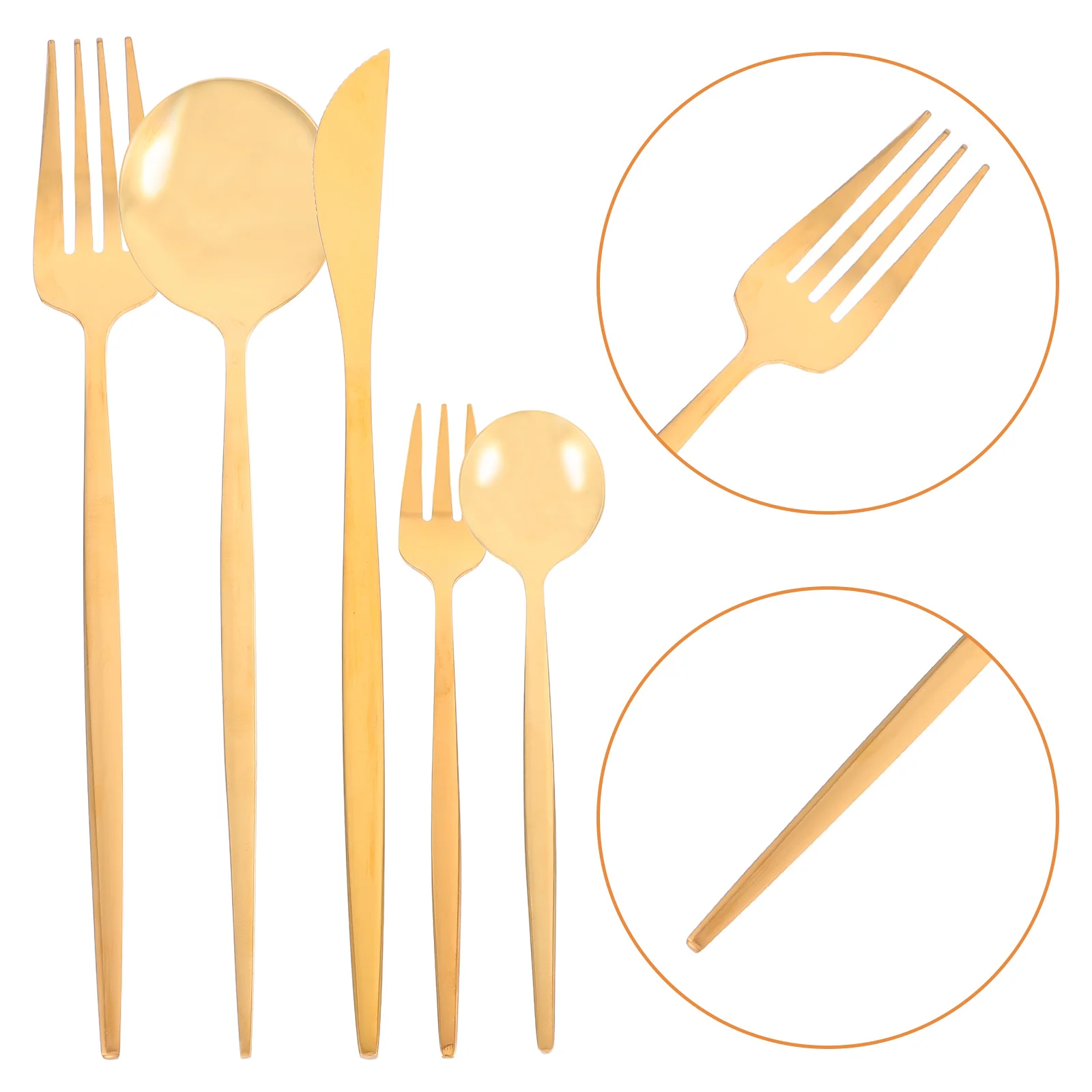 

1 комплект, 1 комплект, набор из 5 вилок и ложек из нержавеющей стали, столовая посуда, кухонная утварь, серебро для свадебной вечеринки