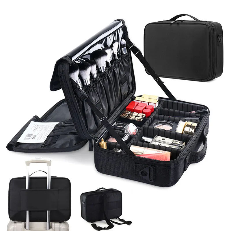 Trousse de maquillage professionnelle imperméable grande capacité pour voyage, boîte à outils de manucure, organiseur d'outils de tatouage, trousse de maquillage